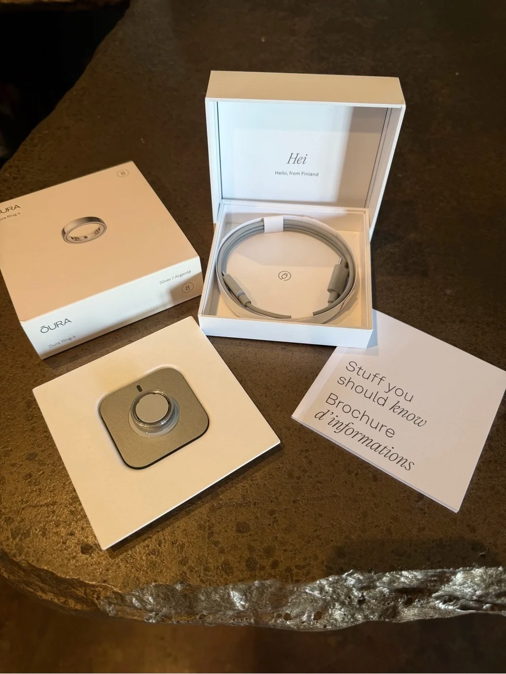 Open Box/Never Worn- Oura Ring Gen 4 (Silver, Size 8)